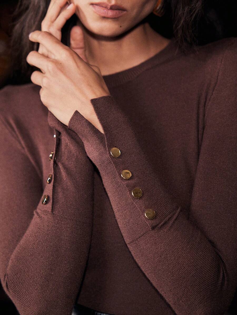 Uhlyne All-Match Round Neck Casual Versatile Long Sleeve Knit Undershirt