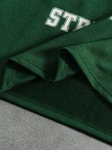 PAVTROS 男士撞色拼接字母图案夏季T恤 - 綠色 - 查看 4