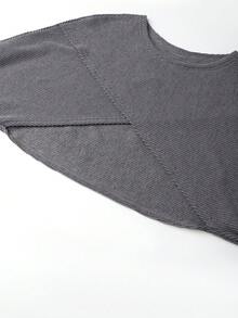 GlowEve 女士不规则下摆针织套头衫和收腰A字连衣裙套装，休闲日常法式优雅通勤时尚复古商务度假装，灰色长袖针织衫和深灰色连衣裙，早春/秋季新品两件套 - 彩色 - 查看 7