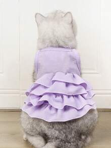 PETSIN 1 件涤纶蓝天白云吊带公主裙，淑女风连衣裙，时尚可爱芭蕾舞风格吊带裙，适合猫狗穿着，室内外均可穿着。 - 彩色 - 查看 16