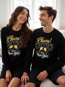 Velminro Men's Comfortable 2026 New Year Loungewear Top Mens Christmas Sweater Mens Cotton Outfits