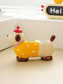 Joivida 创意可爱卡通动物彩色斑点戴帽腊肠犬情侣亲子家庭牙刷架，马桶洗漱台牙刷收纳架创意底座情人节礼物收纳架，可放置电动牙刷，美观大方的牙桥架，适合万圣节、圣诞节、情人节等节日赠送朋友。 - 彩色 - 查看 11