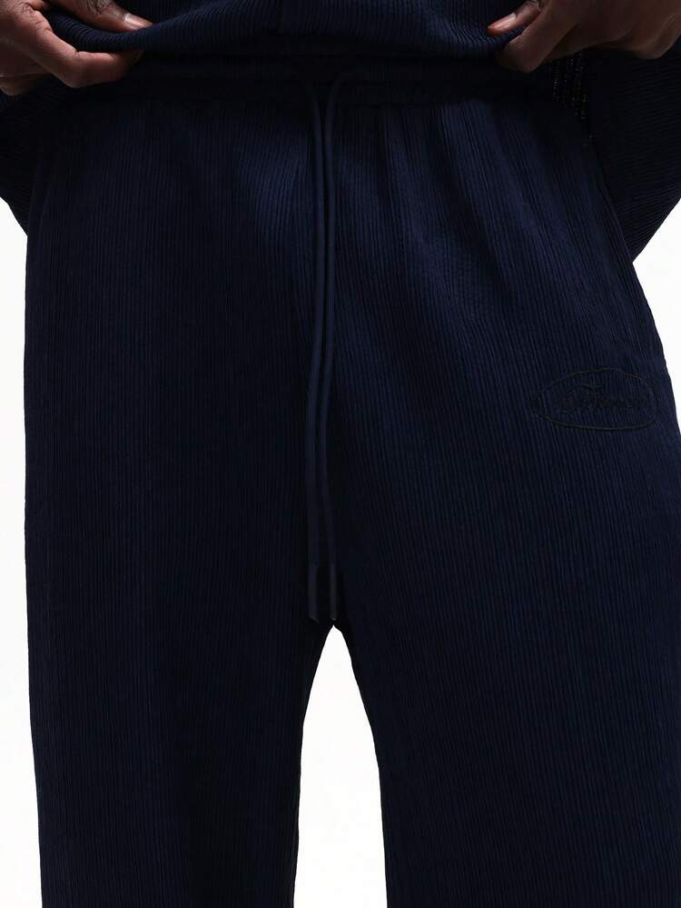 Set aus strukturiertem marineblauem Hemd und Hose