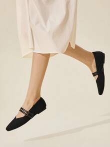 CUCCOO BASICS Women's Casual Versatile Commute Buckle Flats - Black - View 2