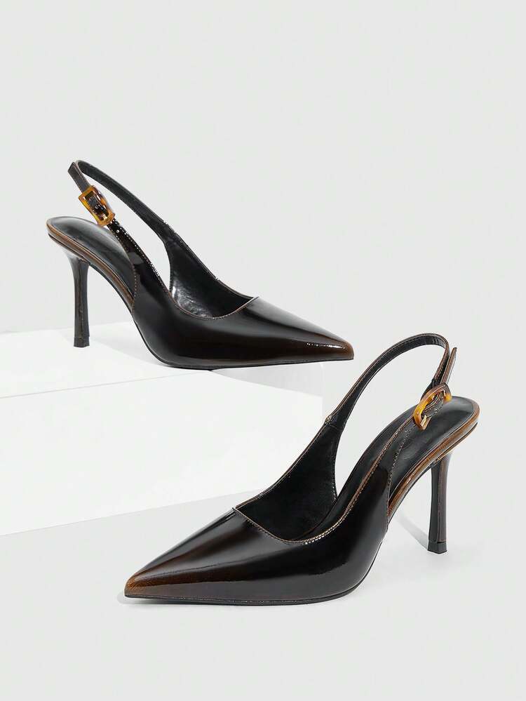 CUCCOO SZL Women's Fashion Versatile Pointed Toe Buckle Pumps