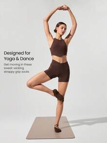 GLOWMODE 3 Pairs Yoga & Pilates Non-Slip Grip Socks With Seamless Toe Construction Yoga Daily - Cinnamoninspiration - View 5