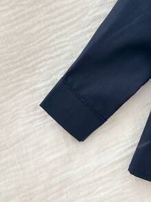 Cozy Pixies Baby Boy Traditional Pattern Mandarin Collar Long Sleeve Half-Placket Pullover Top Blue Shirt Baby Baby Arabic Clothing Baby Boy Suit Baby Navy Blue Kurta Suit For 2 Years Baby Navy Blue - Navy Blue - View 8