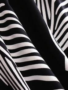 SHEIN PETITE 女士休闲日常度假树叶印花宽松裤