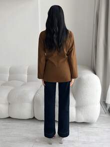 Modelyn Primavera a verano, Día de San Valentín, vacaciones, Carnaval, disfraz de playa para mujeres, blusa marrón modesta, blusa marrón chocolate, blusa marrón café - Óxido marrón - Ver 3