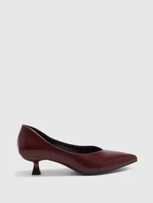CUCCOO BIZCHIC Sepatu hak rendah klasik sederhana untuk wanita, model pump, cocok untuk bepergian, bekerja, dan pesta. - Chocolate Brown - View 2