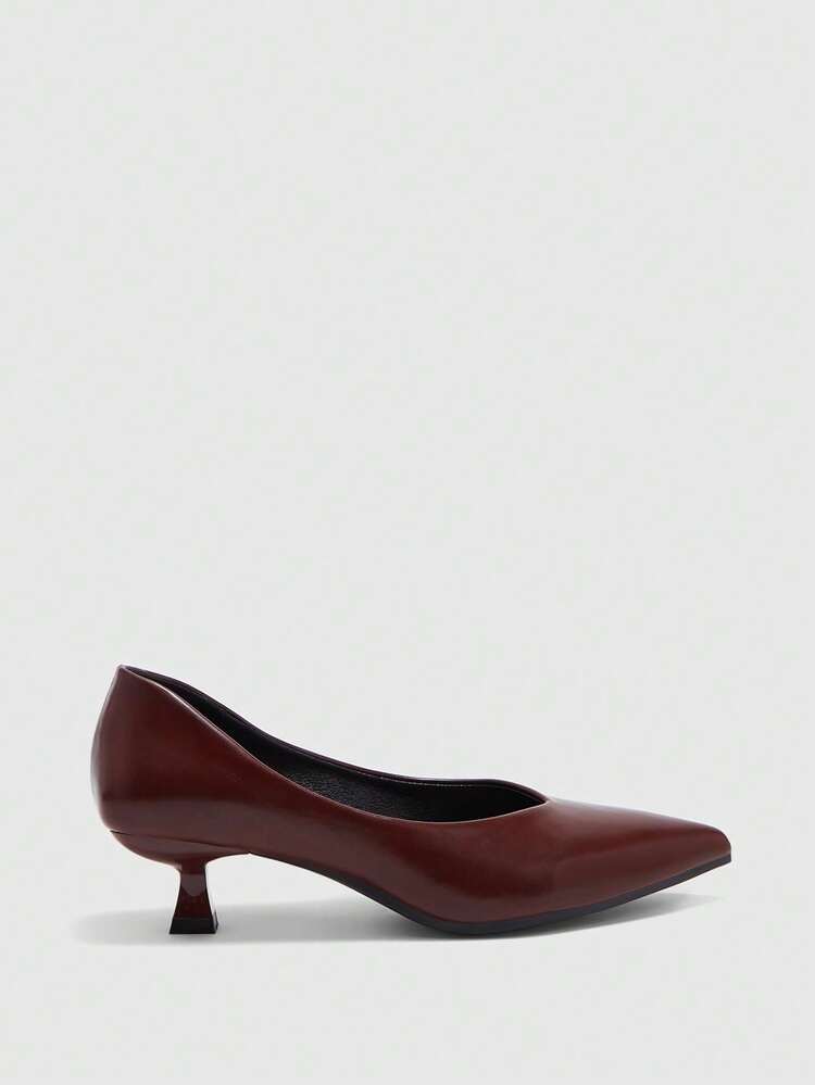 CUCCOO BIZCHIC Women's Pointed Toe Low Heel Classic Simple Basic Commute Work Party Pumps