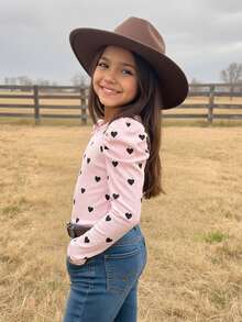 Emery Rose Kids Emery Rose Kids 少女长袖上衣，爱心印花泡泡袖修身长袖衬衫，春秋季穿着，舒适百搭，时尚可爱，适合日常外出、度假、家庭聚会、时尚活动、上学等场合，是完美的圣诞节和生日礼物。 - 淺粉色 - 查看 10