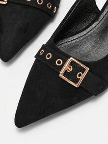 CUCCOO CURVES Zapatos planos versátiles y de ajuste ancho para mujer - Negro - Ver 8