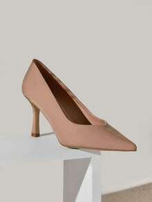 SHUZIA Women Classic Elegant Pointy Toe Stiletto Pumps - Apricot - View 6