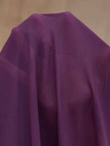 Aveloria Modichic Vestido de manga larga con cuello en V, cintura ceñida, doble capa de volantes y cinturón de contraste, versátil para la oficina y el transporte - Morado - Ver 7
