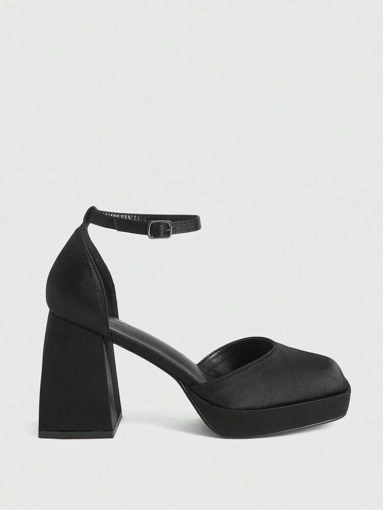 CUCCOO LuxiPop Women's Thick Sole Buckle Design Fashion Versatile High Heel Sandals