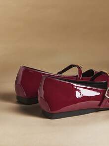 Rosivie Giày bệt nữ đi làm thường ngày đa năng có khóa cài - Màu Đỏ Sâu - Xem 9