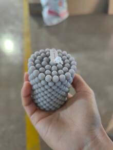 1pc ,Geometric Aromatherapy Small Candle, Home Decoration, Wedding & Festival Ornament,Room Decor,Gifts - Grey - View 5