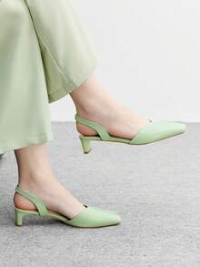 CUCCOO BIZCHIC Women's Fashionable Versatile Minimalist Pumps - Green - View 4