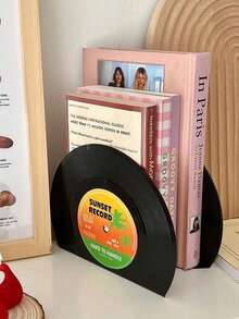 Joivida 2 Bộ Giá đỡ sách hình đĩa vinyl ban nhạc rock Blurry Oasis, Giá đỡ sách để bàn kiểu retro, Giá đỡ sách phân chia, Giá đỡ sách hình đĩa vinyl, Giá đỡ sách hình đĩa vinyl kiểu retro màu đen, Giá đỡ sách kiểu cổ điển bo tròn, Giá đỡ sách trang trí kiểu cổ điển cho học sinh, sinh viên, văn phòng tại nhà - Nhiều màu - Xem 5