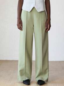 Aveloria Modichic Calça Elegante e Confortável para Uso Diário com Design de Compressão na Cintura, Ajuste Slim para Mulheres - Verde Menta - Visão 5