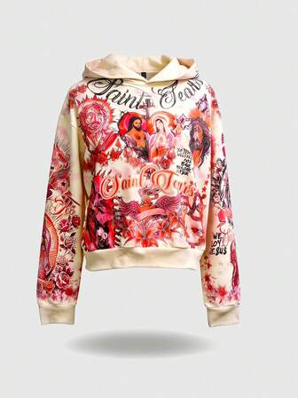 Street Life Felpa con cappuccio da uomo con stampa grafica da strada, autunno/inverno