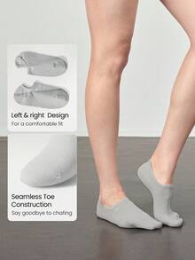 GLOWMODE 3 Pairs Invisible No-Show Socks Walk A Mile Soft Grip Daily Studio Workout Gym - Multicolor - View 4