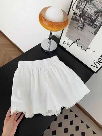 Resyla New Women Ruffle Waist Casual Loose Shorts, Slimming