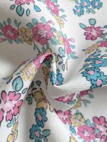 SHEIN 女婴碎花长袖衬衫，镂空蕾丝饰边大翻领，复古乡村风上衣 - 彩色 - 查看 5