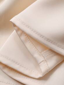 DAZY Lace Trim Satin Loose Robe For Women - Champagne - View 7