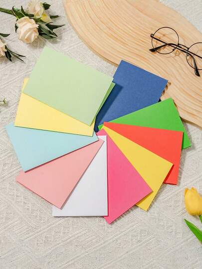 50张彩色卡片，空白可折叠，可用于DIY绘画、手写、制作贺卡，适用于节日和活动，也可作为工作用品。