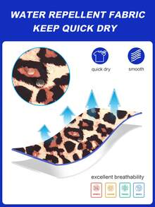 Horizaway 男士夏季度假豹纹抽绳腰带沙滩短裤 - 棕色 - 查看 5