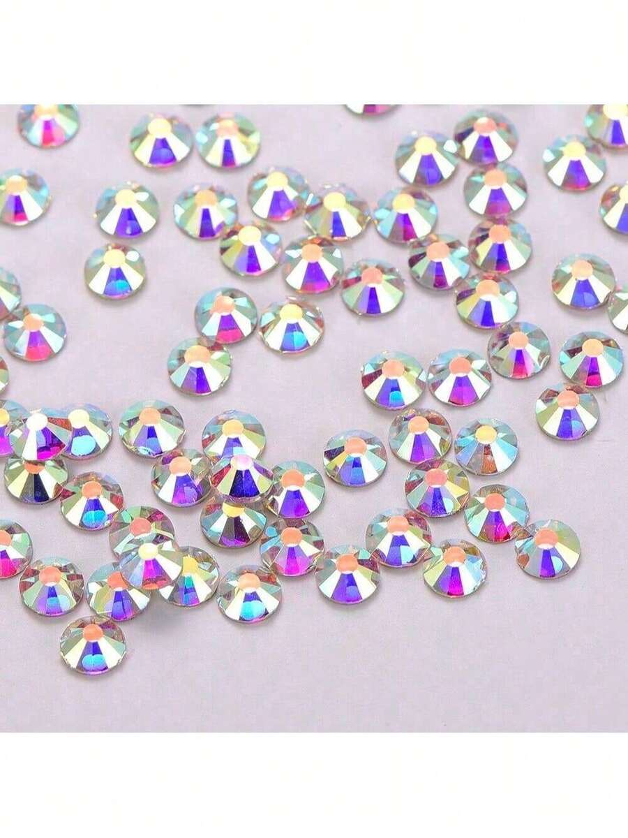 Round Flatback Glass Rhinestones With Gold Bottom For Diy Clothing Decoration(AB Diamonds Have Different Colors Under Different Lighting Conditions) - Multicolor - View 1