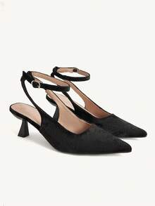 CUCCOO CHICEST Women's Pointed Toe Buckle Design Fashionable High Heels, Versatile For Daily Wear Valentine's Day - Apricot - View 1