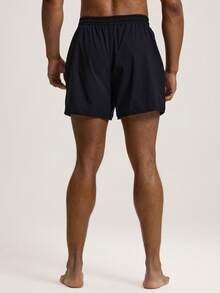 Musero Plain Basics Style Mesh Lined Elasticated Drawstring Waistband Swim Short Summer Essentials Holiday Poolside Spring&Summer - Black - View 5