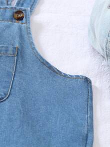 Genkimix Kids 新款纹理面料背带连体裤，适合小男孩穿着，可用于上学、郊游、玩耍和度假。