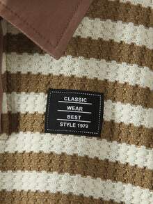 夏季新款条纹休闲短袖套装，Polo领短袖上衣+短裤，两件套男童服装