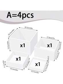 Bộ 3/4/6 giá đỡ thức ăn bằng acrylic màu trắng/trong suốt. Giá đỡ đa năng 5 mặt bằng acrylic với đáy rỗng, thích hợp cho bữa ăn sáng muộn, tiệc buffet, đám cưới và các buổi tiệc. (Vui lòng chọn đúng bộ sản phẩm; sản phẩm có đánh dấu kích thước chi tiết và các bộ sản phẩm có kích thước khác nhau.) - trắng - Xem 16