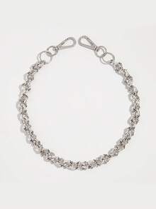 ROMWE Fairycore 1 chiếc dây đeo quần phong cách cổ điển, thanh lịch, tối giản, đính pha lê và ngọc trai giả nhiều màu sắc, dây đeo chéo vai dành cho nam giới theo phong cách punk hip hop, dùng để trang trí quần. - Bạc cổ - chuỗi đầu lâu - Xem 3