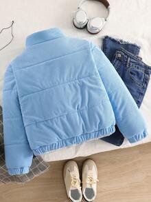 Chaqueta casual reversible para niñas preadolescentes, adecuada para otoño/invierno