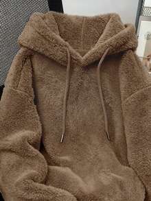 Resyla 畅销款，保暖、柔软、亲肤的仿羊羔毛连帽卫衣，秋冬季保暖时尚，适合日常工作通勤、约会穿着以及居家穿着，秋冬季保暖佳品。 - 摩卡棕 - 查看 3