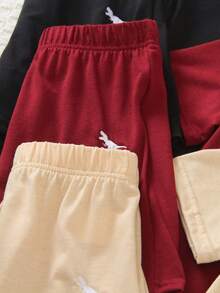 3件套幼儿男童恐龙印花圆领短袖T恤和宽松长裤套装，面料柔软舒适，适合日常穿着、上学、度假、玩耍、春夏季节穿着。 - 彩色 - 查看 3