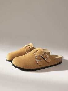 Solecia Boken 女士 2024 春季新款厚底拖鞋，休闲乐福鞋 - 棕色 - 查看 2