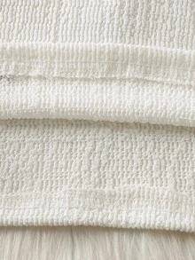 Elladie kids 夏季新款欧美时尚优雅少女套装，蝴蝶结装饰圆领泡泡袖T恤+PU半身裙，适合日常、通勤、上学等场合穿着。 - 棕色 - 查看 7