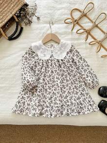 LMoss Kids 女婴格子休闲泡泡袖连衣裙 - 彩色 - 查看 3