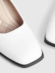 Sugerpunk Tacones altos de moda versátiles para uso diario y casual de las mujeres - Blanco - Ver 5