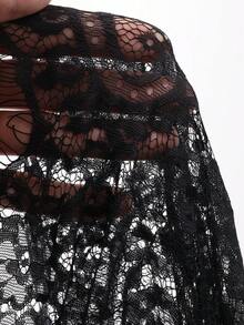 DAZY 少女蕾丝裙 - 黑色 - 查看 3