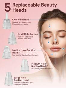 Teckwe Blackhead Remover Pore Vacuum,Facial Pore Cleaner, 5 Suction Power Blackhead Remover Pore Vacuum, USB Rechargeable Facial Pore Cleaner Kit, Multifunctional Cleaning Instructment