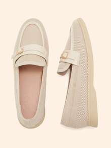 CUCCOO BASICS Women's Buckle Design Casual Fashionable Flat Shoes Valentine's Day - Apricot - View 8