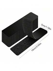32pcs Self-Adhesive Random Color Hook-And-Loop Fastener, Adhesive Fastener Hook Loop With Glue For DIY Sofa Carpet Self-Adhesive Double-Sided Back Adhesive Punching Rounded Corner Anti Slip - Black - View 3